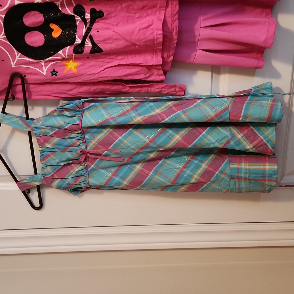 Youngland Turquoise and Pink Plaid dress
